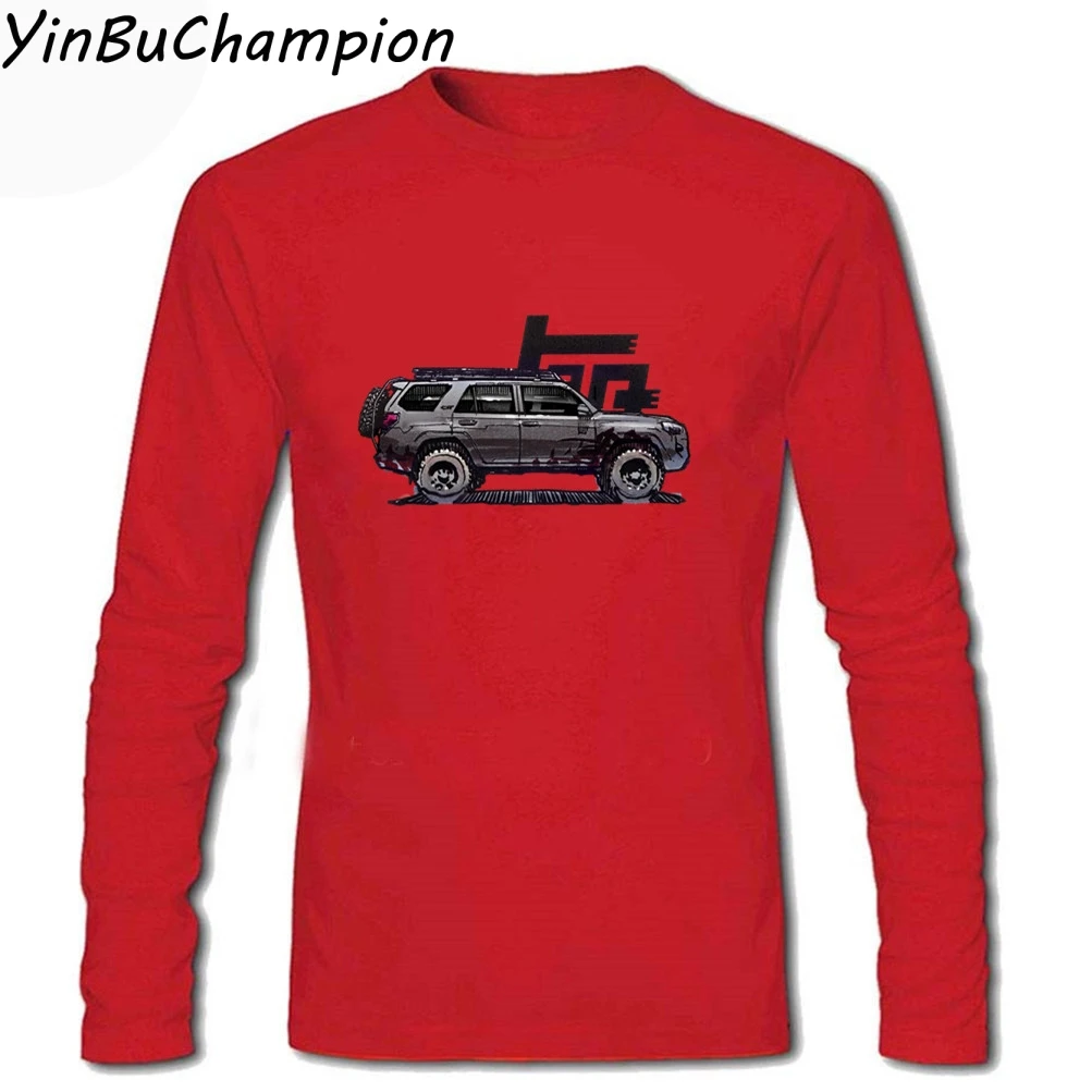 5th Gen 4Runner TRD mens long sleeve men Hip Hop top Tees Crew neck Camisetas Hombre Manga Corta men white T shirt XS-3XL - Цвет: Красный