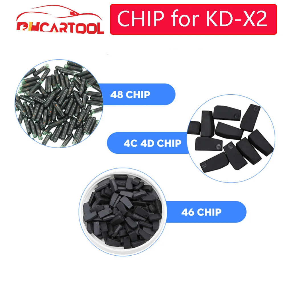 Akcesoria samochodowe 10 sztuk/partia KD 4C 4D 46 i 48 kopiowanie Clone Chip Transponder specjalne dla KEYDIY KD-X2 KD X2 Key programista Cloner