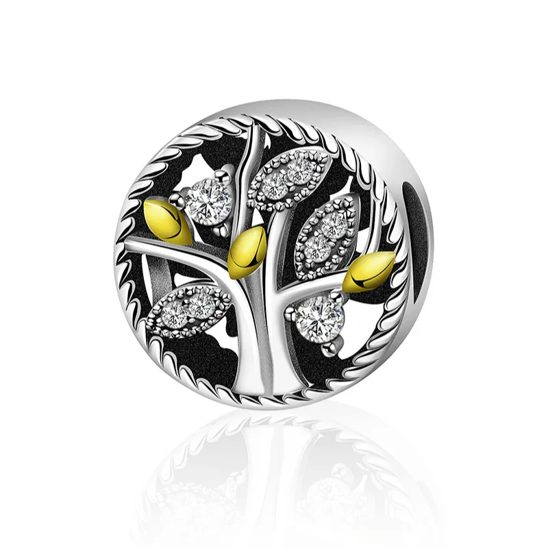 

2019 NEW 100% 925 Sterling Silver Flashing Tree of Life Charm Beading Suitable DIY Bracelet Women Jewelry Factory Direct