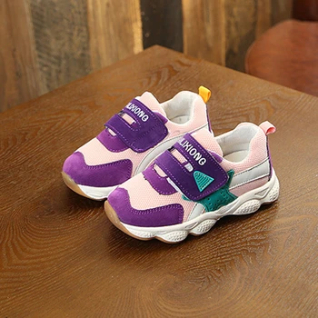 

Children Casual Shoes Pink Color Girl Mesh Patchwork Breathable Sneakers Fashion Toddler Loafers Soft Bottom Antiskid Kids Shoes