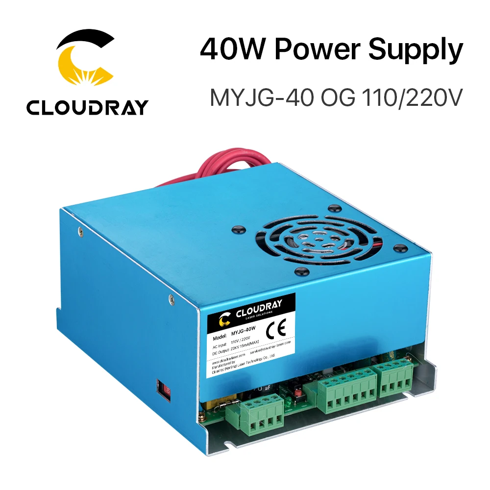 Cloudray 40W CO2 Laser Power Supply MYJG 40WT 110V/220V for Laser Tube Engraving Cutting Machine Model A