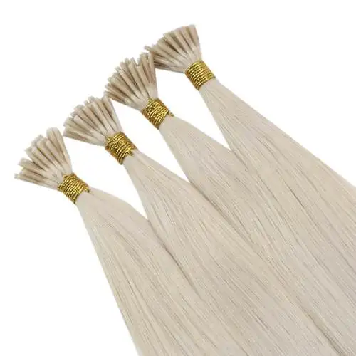 VeSunny Virgin I Tip Hair Extensions DIY Bead Per Package Blonde I Tip Extensions Remy Human Hair Remy Fusion human hair extensions