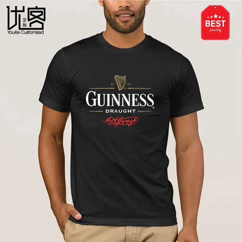 Фотографии футболка для мужчин Guinness Extra толстый Пивной знак мужская печать