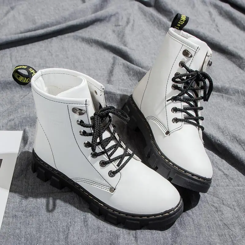 

Fashion Ankle Boots Winter Ankle Boots Pu Leather Women Boots Work Shoes Round Toe Lace-Up Women Shoes Black Female