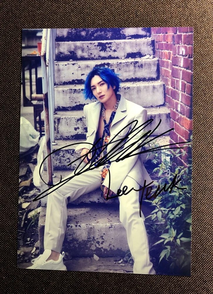 Подписанный SJ SuperJunior Super Junior Lee Teuk фото с автографом 5*7 время скольжения P8