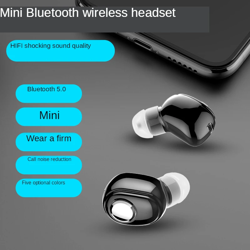 

Mini In-Ear 5.0 Bluetooth Earphone HiFi Wireless Headset With Mic Sports Earbuds Handsfree Stereo Sound Earphones for all phones