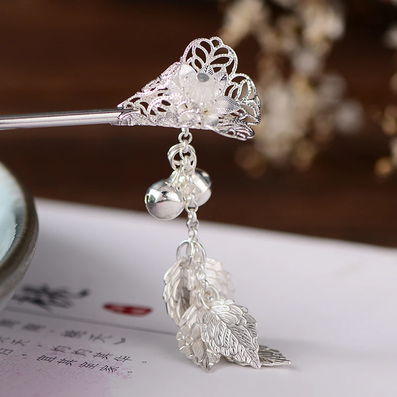 Заколки для волос девочек Kanzashi Bell с кисточками в старинном стиле Hanfu заколка