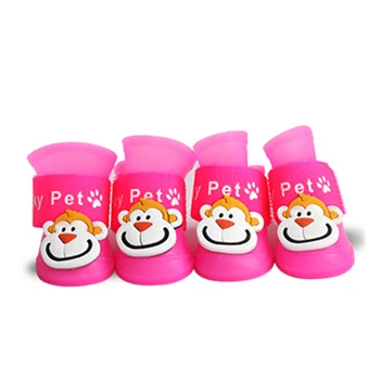 

4pcs Pet Dog Shoes Waterproof Anti-slip Rain Snow Boots Footwear Summer for Small Cat Puppy Pet Products