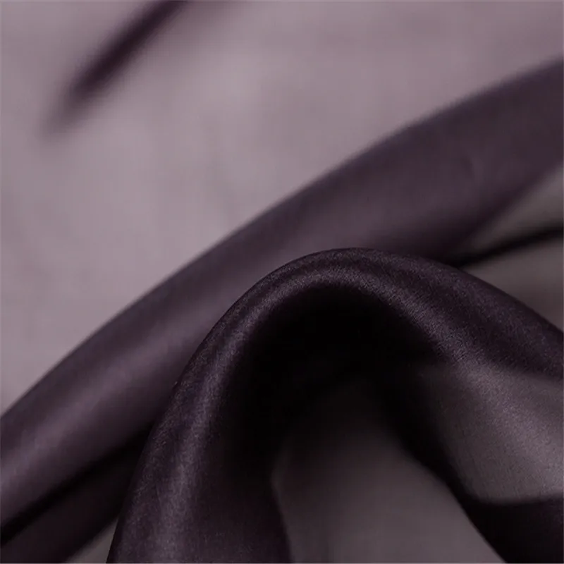 22 dark purple Шелк органза ткань 5,5 momme 140 см 5" Жесткий Тюль натуральный текстиль органза шелковые ткани для чистых свадебных платьев - Цвет: 22 dark purple