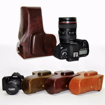 

PU Leather Camera Case Bag Cover for Canon EOS 5D2 5DIII 5DIV 5DSR 5D3 5D4 5DII DSLR camera protective shell portable