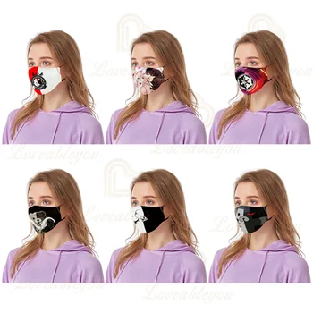 

Adult Print Cotton Face Masks Mouth Cover Reusable Protection Dust Washable Masks Proof Bacteria Black White Mask 3pcs/piece
