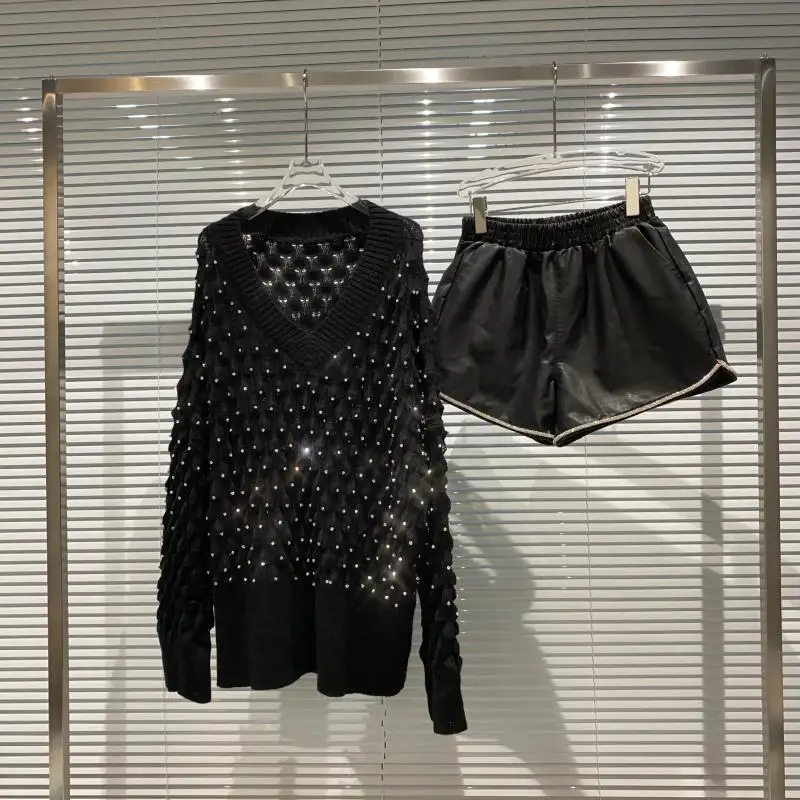 2020 Autumn New Sky Star Rhinestone Shiny V-neck