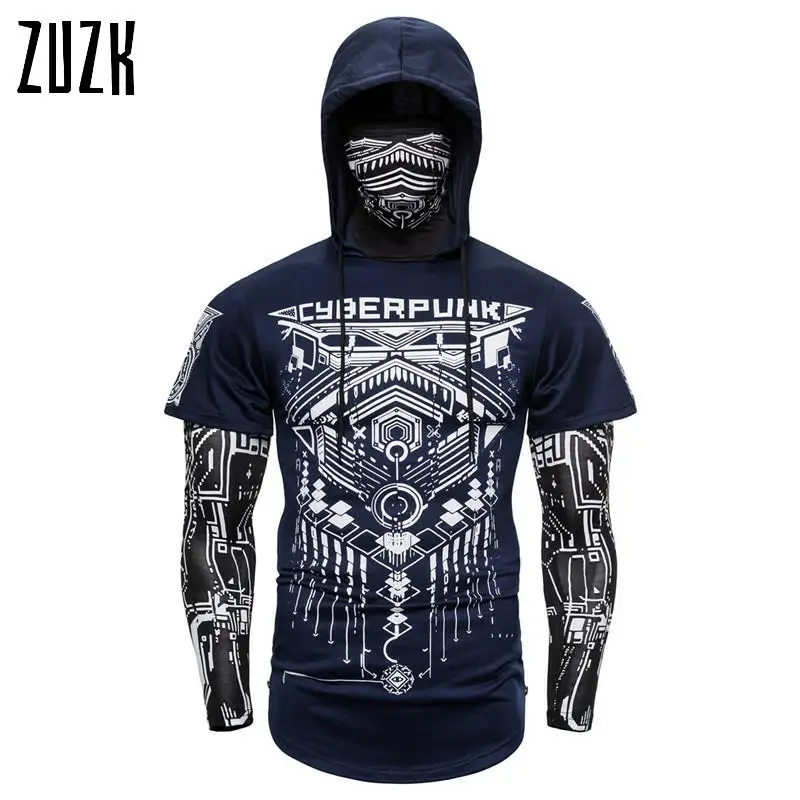 Для мужчин s маска для лица толстовка с капюшоном имитацией Двойка в стиле панк