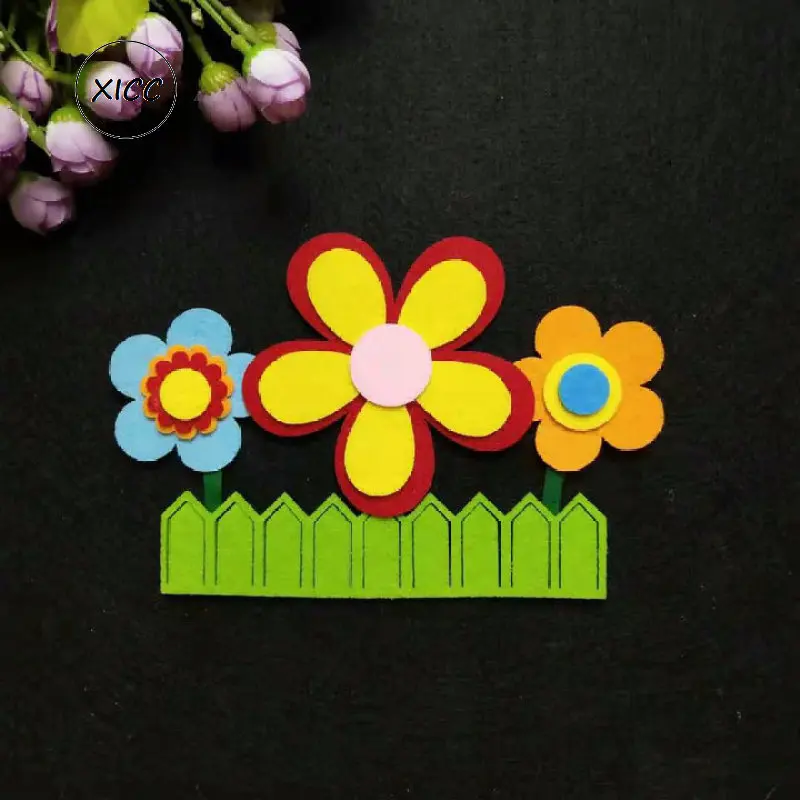 XICC Non-woven Felt DIY Fence Tree Clossroom Decoration Kindergarten School Blackboard Environmentally Friendly Flower Grass DIY