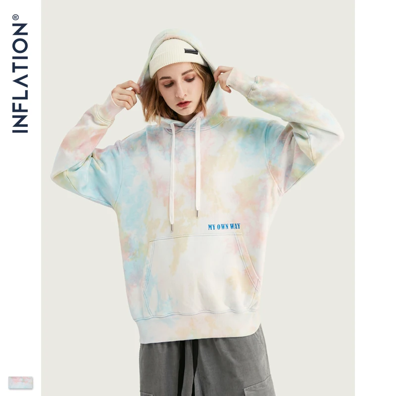 INFLATION Men Tie Dye Hoodie Streetwear 2020 FW High Street Oversized Hip Hop Hoodie For Men Women Loose 100% Cotton Hoodie 9652 INFLATION Men Tie Dye Hoodie Streetwear 2020 FW High Street Oversized Hip Hop Hoodie For Men Women Loose 100% Cotton Hoodie 9652