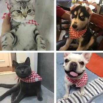 

5 pcs, dog bandana, checkered scarf for pets, bow tie, collar for cats, dogs, grooming accessories, for small, medium and large,