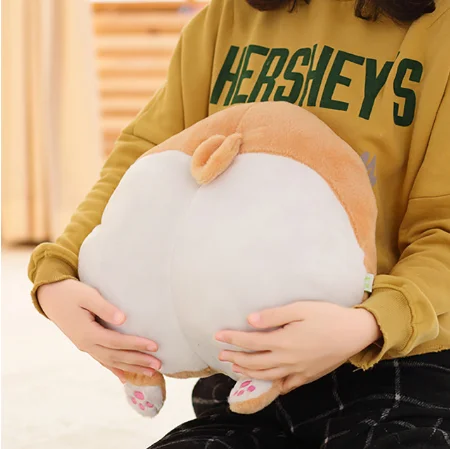 38cm pillow Супер милая сексуальная плюшевая подушка для хип-хоп собаки корги и грелка для рук, мультяшная плюшевая мягкая подушка для животных корги, детская игрушка в подарок - Цвет: 38cm pillow