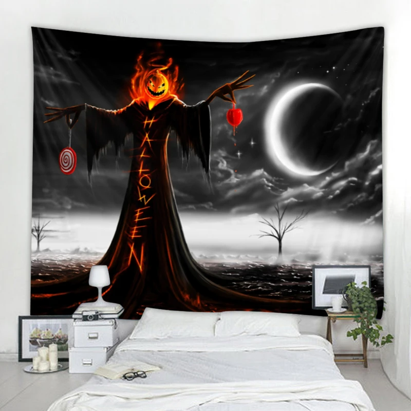 

Halloween Tapestry Halloween Party Family Gathering Wall Mounted Tapestry Bohemian Hippie Style Tapestry Various Sizes