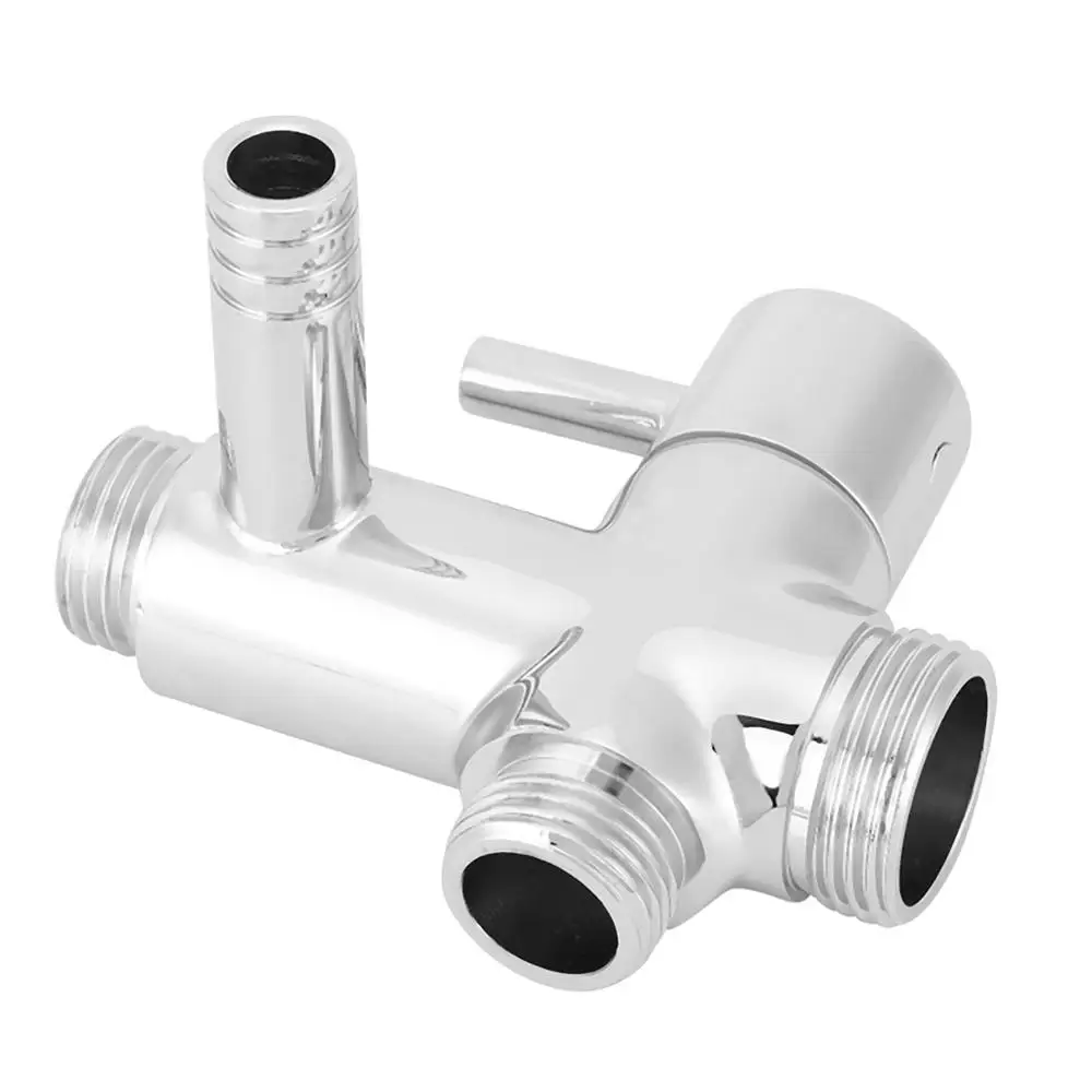 G1/2" Shower Diverter Hose Bathroom Showerhead Water Separator with Base Fitting Adapter Connector for Angle Valve Bath Shower Arm
