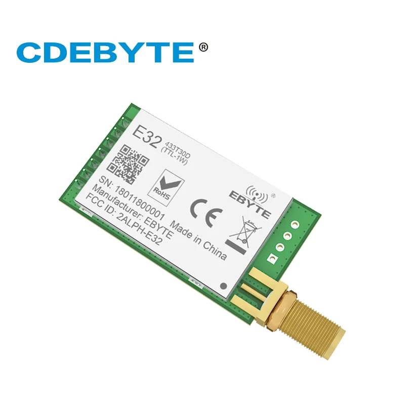 Wireless Serial Port LoRa Spread Spectrum module 30dBm 8km LoRa Transceiver Module UART E32 433T30D 433MHz 3