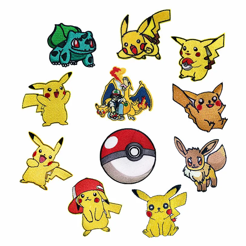 

Hot Sale New Cartoon Patches Pocket Pokeball Pikachu Movie Patch Iron on Patches for Clothing Child Clothes Diy Ironing Stickers