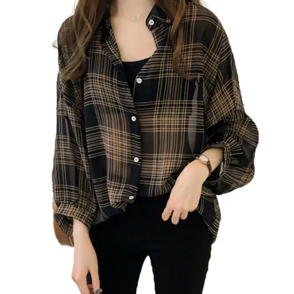 baggy plaid shirt