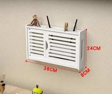 Long big Wireless router storage box living room socket wifi decoration punch-free wall-mounted TV set-top box rack