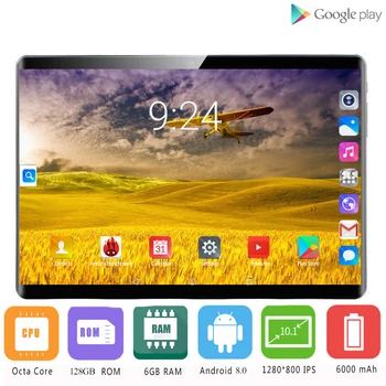 

YAHU Fast shipping 10 inch Tablet PC Octa Core 6GB RAM 128GB ROM Dual SIM 4G Call Phone Tablets Rugged 2.5D 1920x1200 HD screen