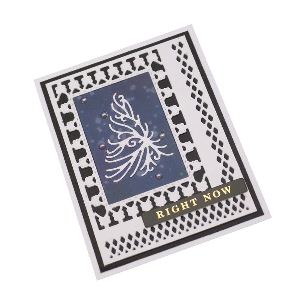 Прямоугольная рамка для резки штампов металлический кружевной фон трафарет для Diy Скрапбукинг празднование бумажных карт изготовление штампов и штампов