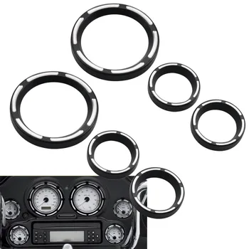 

Motorcycle Instrument Cover Board 4" Speedometer 2" Gauge Burst Bezel Kit For Harley Electra Glide Street Glide Trike 1996-2013