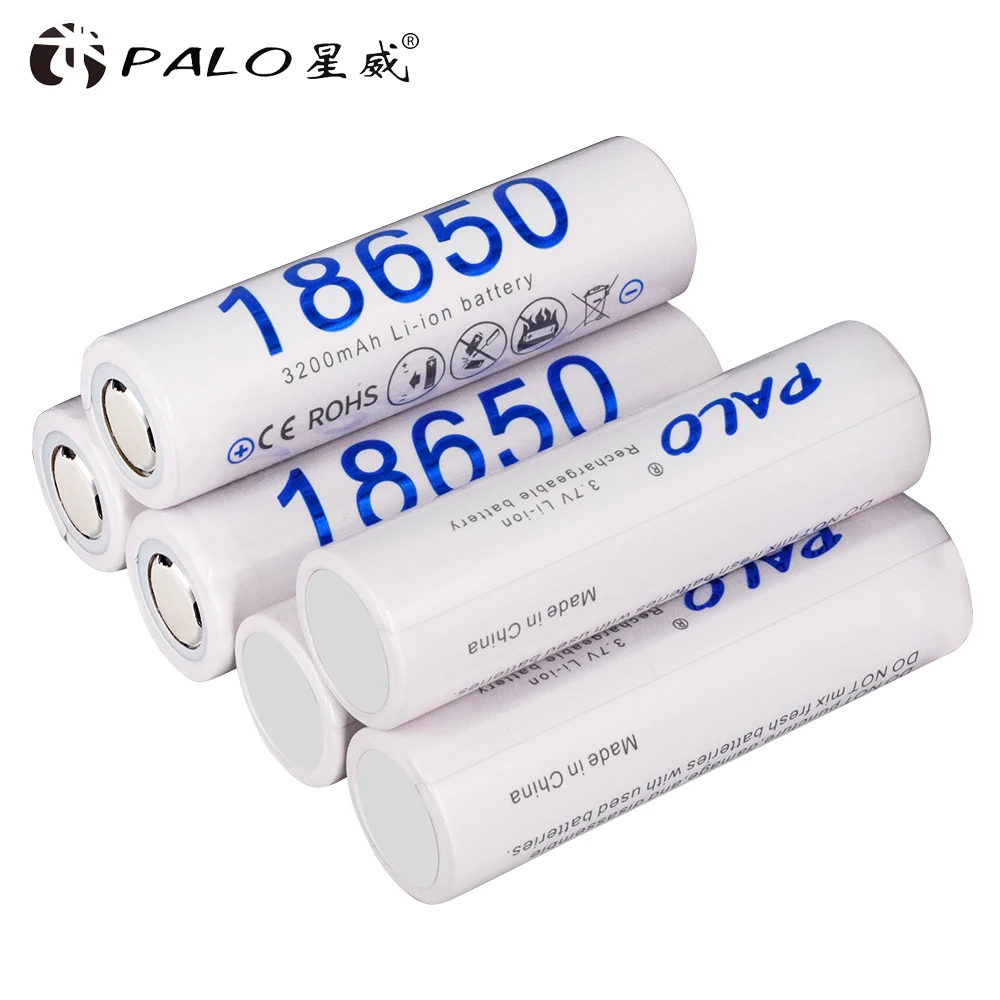 

PALO 18650 li-ion rechargeable battery 2-24 pcs Original 3200mah Lithium batteries for Panasonic Flashlight digital cameras