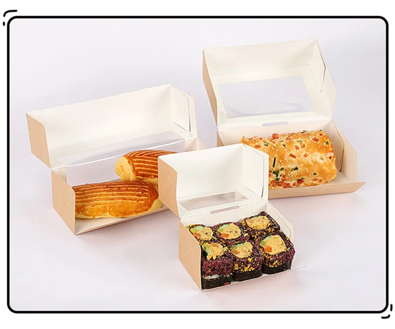 50 шт крафт-бумага одноразовая коробка для обеда фруктовый салат десерт Высококачественная коробка для еды жареная курица на вынос упаковочная коробка с окном