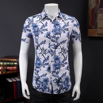 

Plus Size 5XL 6XL 7XL Men's Flower Shirt 2020 Summer New Style Fashion Casual Short Sleeved Hawaiian Shirt Male Beach Clothes