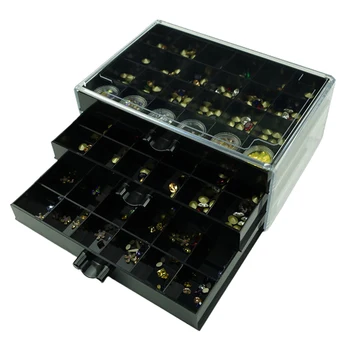 

Nail Beads Case Accessory 3 Layers Acrylic Home Salon Desktop Crafts Jewelry Drawer Box 72 Slots Organizer DIY Tool Diamond