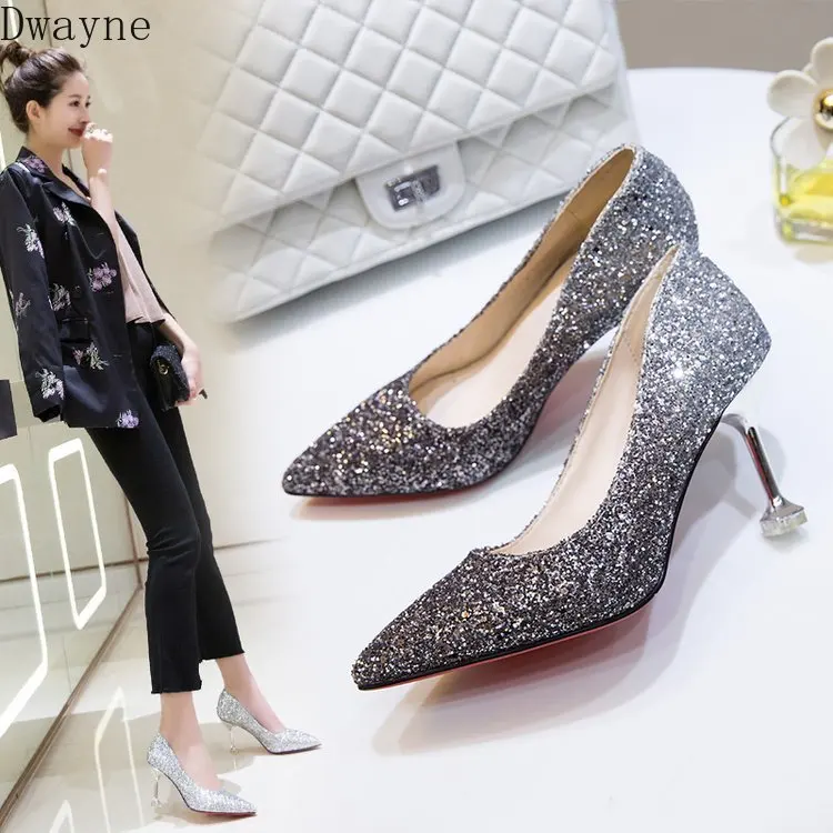 Новинка осени 2019 элегантные свадебные туфли с градиентными цветами и