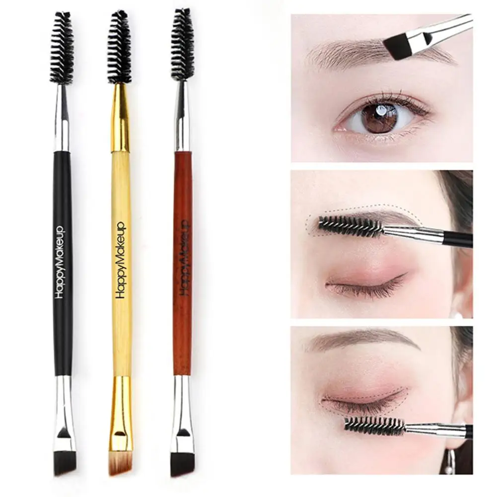 Wooden Double Head Soft Makeup Brush for Eyebrow Eyelashes Facial Beauty Tool | Красота и здоровье