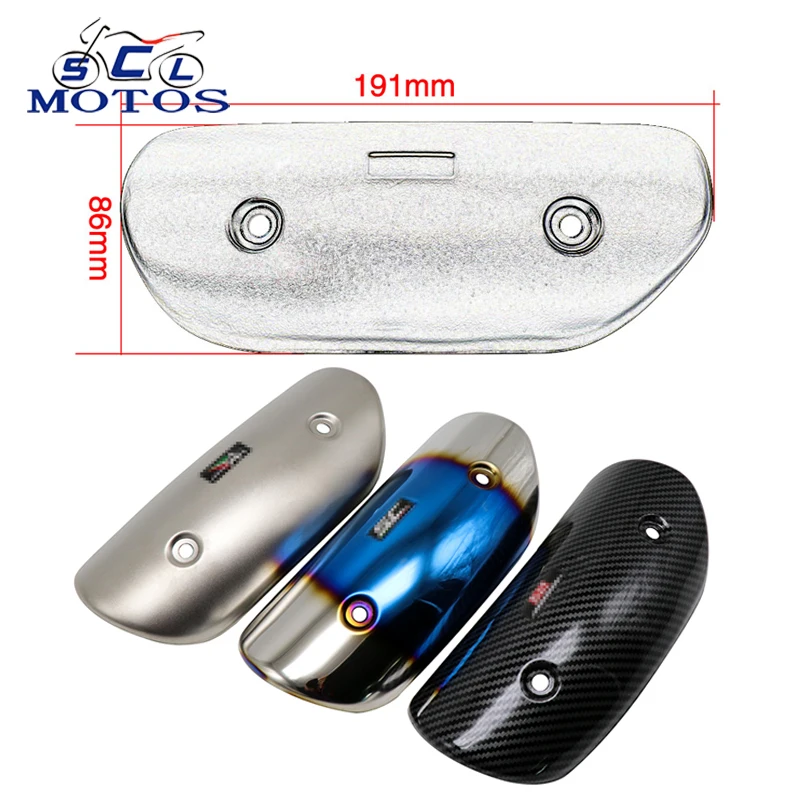 

Sclmotos- Motorcycle Exhaust Mid Link Pipe Protector Heat Shield Cover with Sticker for Honda DIO PCX 125 CB650F MSX 125 KTM EXC