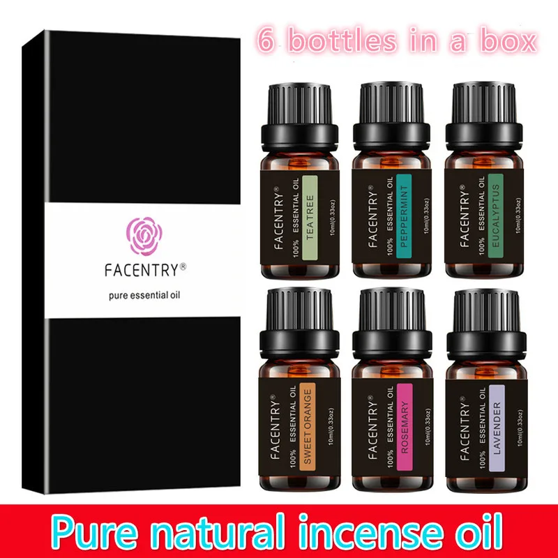 Эфирное Масло для массажа, набор чистый натуральный ароматерапия Масла комплект 10 мл для увлажнителя водорастворимый ароматизатор диффузор эфирного масла 6 шт./компл