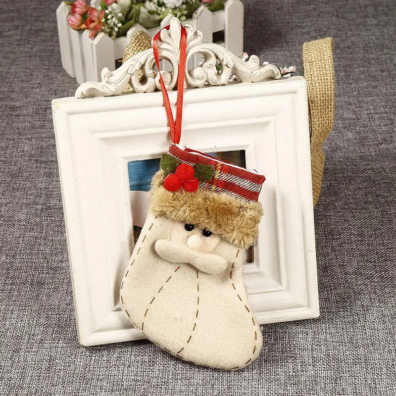 Christmas Decoration Socks Gift Bags Snowman Christmas Home Creative Candy Bag - Цвет: old man