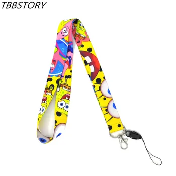 

12Pcs SpongeBob SquarePants Patrick Star Neck Strap Lanyard for keys ID Card Mobile Phone Straps USB badge holder DIY Hang Rope