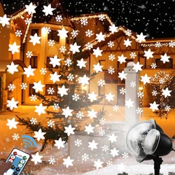 Projecteur Laser LED flocon de neige blanc, lampe d'extérieur étanche IP65, projecteur de paysage de noël 