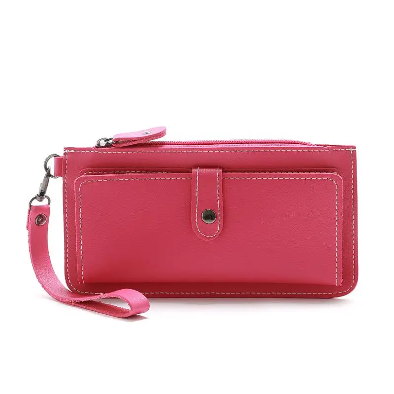 Женский кошелек, Клатч женский sac femme monederos para mujer monedas кожаный кошелек отделение Брендовая женская сумка для телефона - Цвет: Rose red
