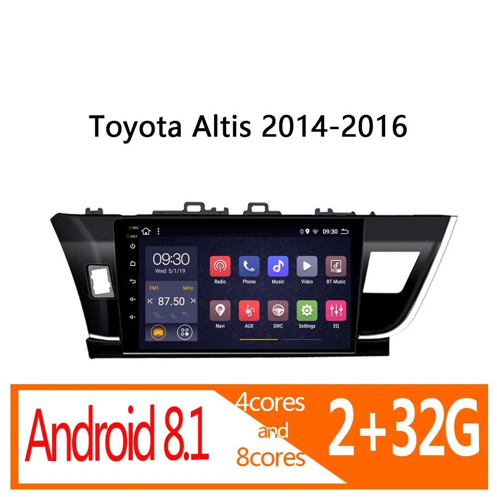 2G RAM 32G ROM Android автомобильное радио для Toyota Corolla Altis 2014 2015 2016 Авторадио Авто Аудио