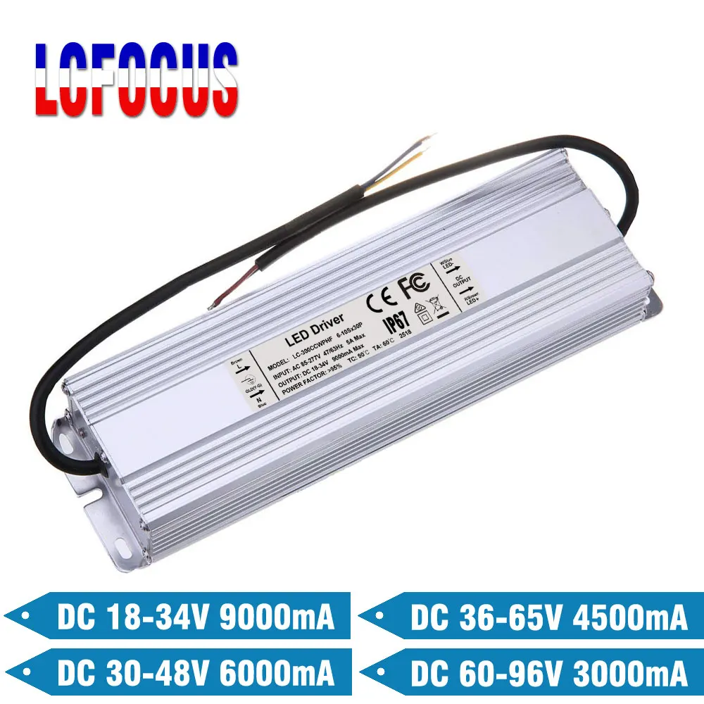 300W LED Driver 9000mA 6000mA 4500mA 3000mA 9A 6A 3A For 200 240 250 280 300 W Watt COB Chip Lighting Transformers Power Supply
