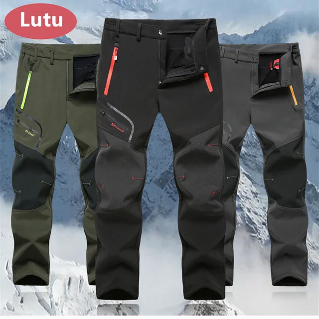 US $18.54 LUTU Winter Fleece hiking pants men Autumn Softshell pants outdoor trousers women waterproof threma
