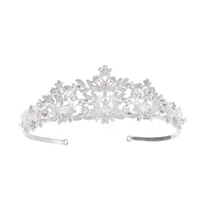 Hg352 Multi-color Selectable Korean Style Rhinestone Pearl Bride Headdress Crown Marriage Princess Hair Accessories Wedding Acce