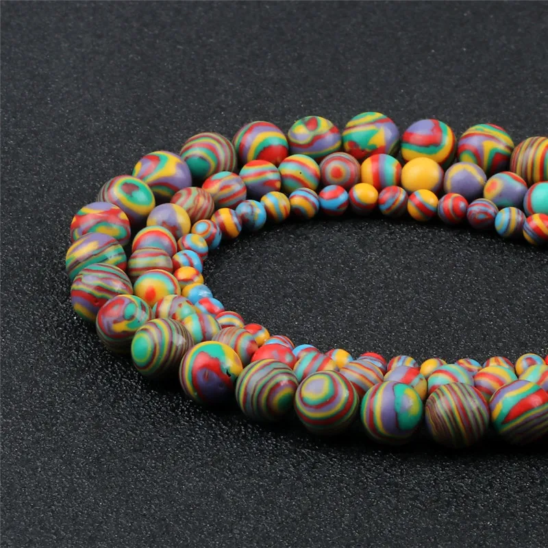 Lot De 60 Perles Acryliques Rayées Arc-en-ciel Pastel - 8 Mm, Forme Ronde, Pour Bracelets Et Créations