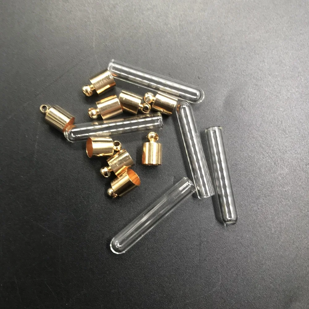30pcs 30x5mm tube shape mix cap glass vial pendant glass pendant wish bottle locket necklace name on rice bottle