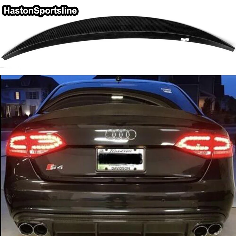Для Audi S4 B8 4 Двери Седан HK Стиль углеродного волокна спойлер заднего багажника