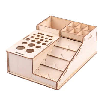 

Wooden Paint Bottles Rack Model Organizer Epoxy Tools Storage Box Holder Case